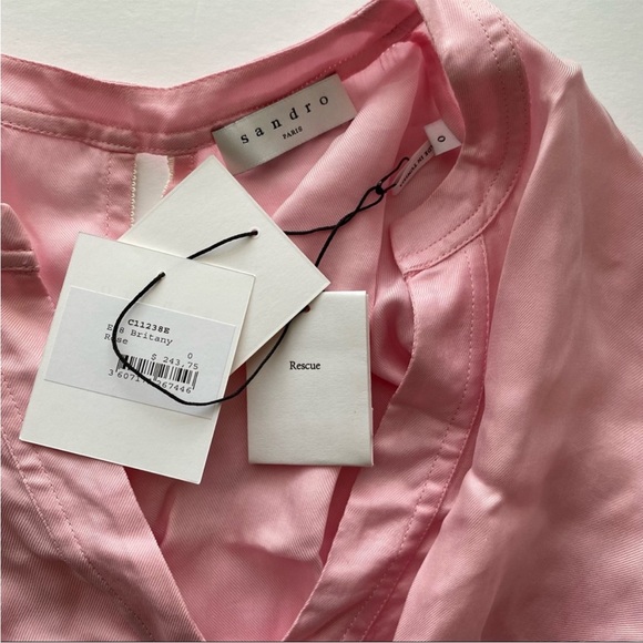 NWT Sandro Paris Britany Tie Open Back Pink Top - Picture 11 of 13